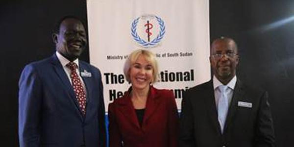 (L) Dr Makur Matur Koriom, Under Secretary Ministry of Health, South Sudan; Prof Helen Rees, Executive Director, Wits RHI; Dr Abdulmumini Usman, WHO Representative to Republic of South Sudan